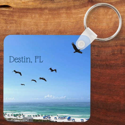 Destin Florida Pelicans Ocean Photography Sleutelhanger (Achterkant)