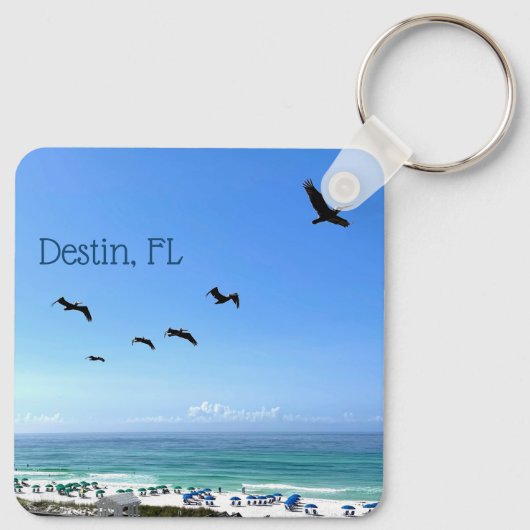 Destin Florida Pelicans  Ocean Photography Sleutelhanger (Achterkant)