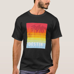 Destin Florida Retro Sunset Palm Trees T-shirt