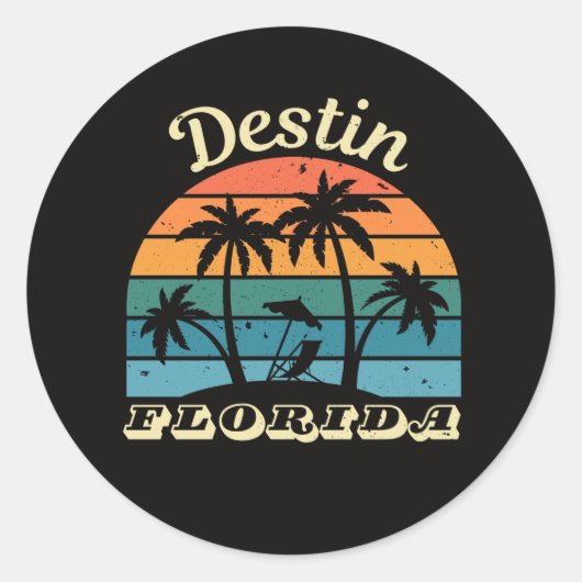 Destin Florida  Ronde Sticker (Voorkant)
