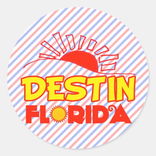 Destin, Florida Ronde Sticker (Voorkant)