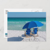 Destin Florida stoelen en paraplu Briefkaart (Voorkant / Achterkant)