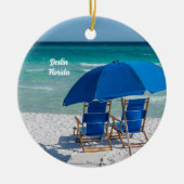 Destin Florida stoelen en paraplu cirkel Ornament (Voorkant)