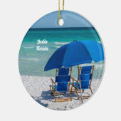 Destin Florida stoelen en paraplu cirkel Ornament (Links)