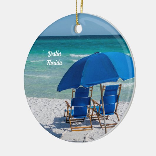 Destin Florida stoelen en paraplu cirkel Ornament (Links)