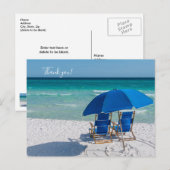 Destin Florida stoelen en paraplu dank u Briefkaart (Voorkant / Achterkant)