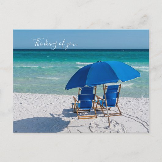 Destin Florida stoelen en paraplu denken aan je Briefkaart (Voorkant)