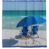 Destin Florida stoelen en paraplu douche gordijn (Voorkant)