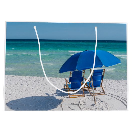 Destin Florida stoelen en paraplu geschenk tas Groot Cadeauzakje (Achterkant)
