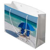 Destin Florida stoelen en paraplu geschenk tas Groot Cadeauzakje (Achterkant Gekanteld)