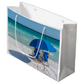 Destin Florida stoelen en paraplu geschenk tas Groot Cadeauzakje (Voorkant Gekanteld)