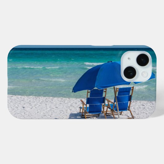 Destin Florida stoelen en paraplu iPhone case (Achterkant (horizontaal))