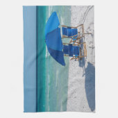Destin Florida stoelen en paraplu keukenhanddoek (Verticaal)