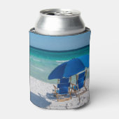 Destin Florida stoelen en paraplu Koelbox Blikjeskoeler (Blikje Voorkant)