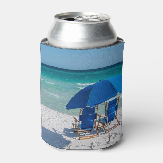 Destin Florida stoelen en paraplu Koelbox Blikjeskoeler (Blikje Voorkant)