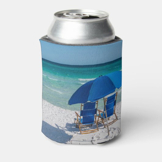 Destin Florida stoelen en paraplu Koelbox Blikjeskoeler (Blikje Achterkant)