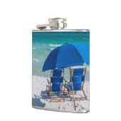 Destin Florida stoelen en paraplu kolf Heupfles (Links)