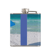 Destin Florida stoelen en paraplu kolf Heupfles (Achterkant)