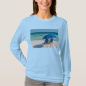 Destin Florida stoelen en paraplu lange mouw T-shirt (Voorkant)