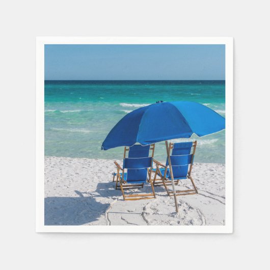 Destin Florida stoelen en paraplu papier servet (Voorkant)