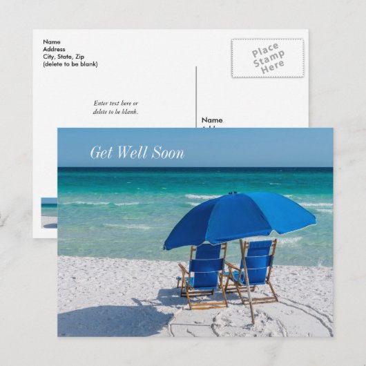 Destin Florida Stoelen En Parasol Beterschap Briefkaart (Voorkant / Achterkant)