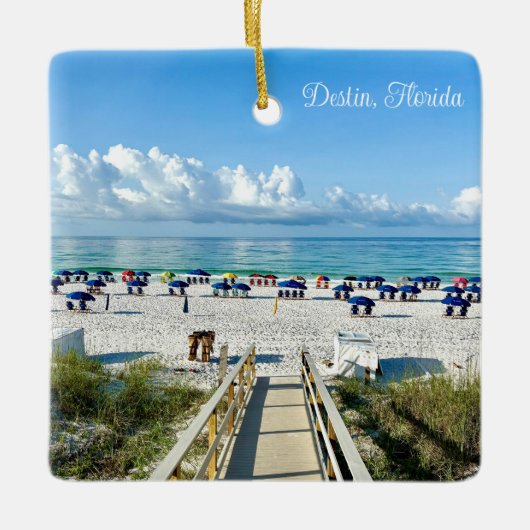 Destin Florida  Strandfotografie Kerst Keramisch Ornament (Voorkant)