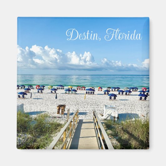 Destin Florida  Strandfotografie Souvenir Magneet (Voorkant)