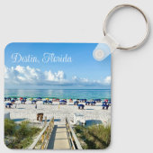 Destin Florida  Strandfotografie Souvenir Sleutelhanger (Achterkant)