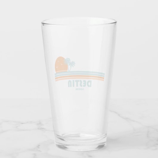 Destin Florida Sun Palm Trees Glas (Achterkant)