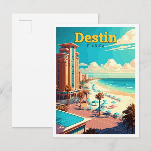 Destin Florida Travel  Illustratie Briefkaart (Voorkant / Achterkant)