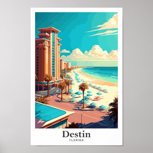 Destin Florida Travel  Illustratie Poster (Voorkant)