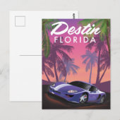 Destin Florida USA sportauto poster. Briefkaart (Voorkant / Achterkant)