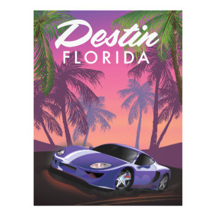 Destin Florida USA sportwagen poster. Foto Afdruk