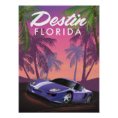 Destin Florida USA sportwagen poster. Perfect Poster (Voorkant)