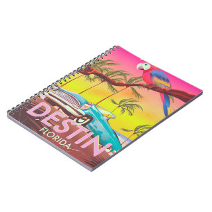 Destin Florida USA vintage poster. Notitieboek