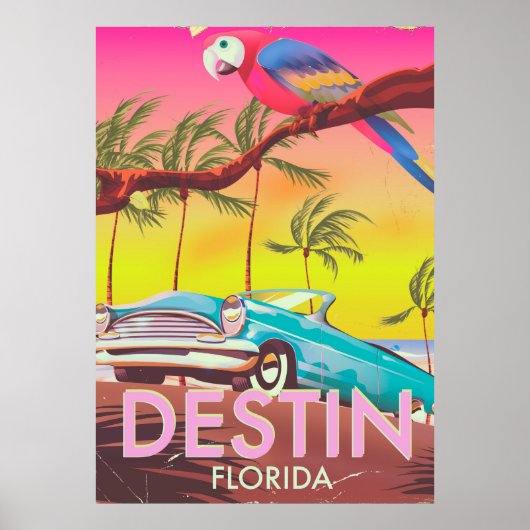 Destin Florida USA vintage poster. Poster (Voorkant)