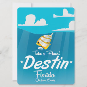 Destin Florida vintage poster. Kaart