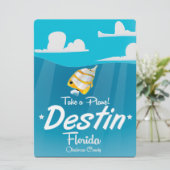 Destin Florida vintage reisposter. Kaart (Staand voorkant)
