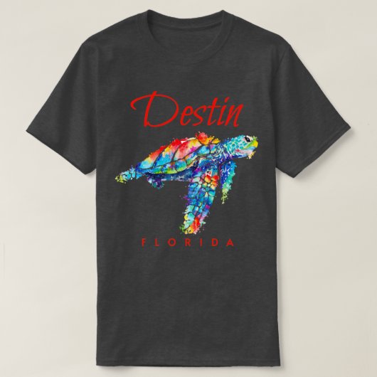 Destin Florida Waterverf Zee Turtle T-shirt (Design voorkant)