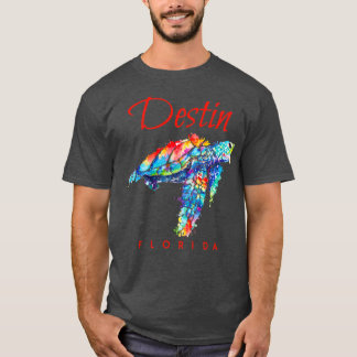 Destin Florida Waterverf Zee Turtle T-shirt