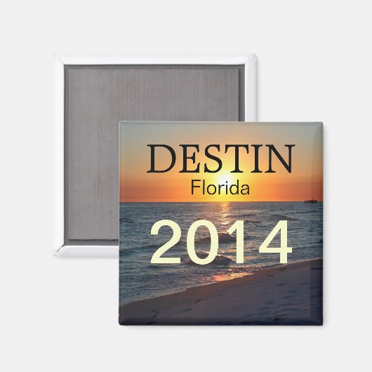 Destin Florida zonsondergang over golf - PAS HET J Magneet (Voorkant / Achterkant)