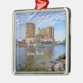 Destin Harbor Boardwalk Square Ornament (Links)