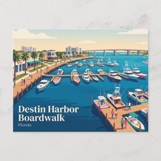 Destin Harbor Boardwalk VS Briefkaart (Voorkant)