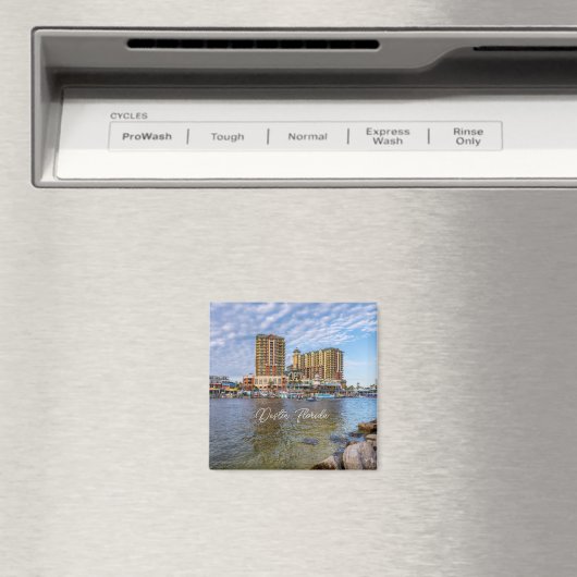 Destin Harbour Boardwalk Square Magnet (Insitu (Vaatwasser))