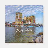 Destin Harbour Boardwalk Square Magnet (Voorkant)