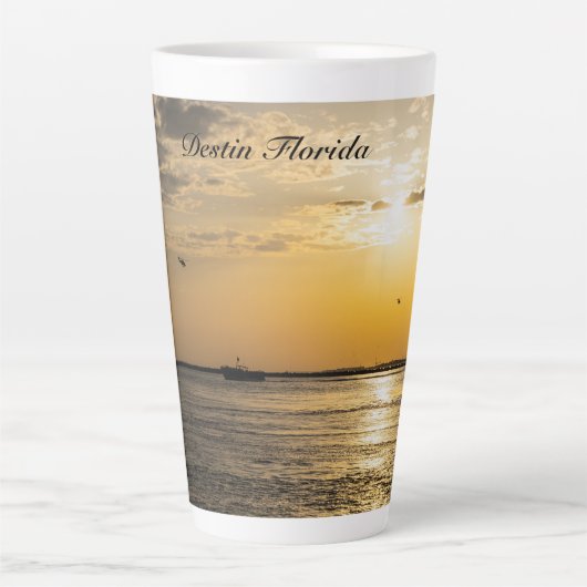 Destin Sunset And Helicopters Latte Mug Latte Mok (Voorkant)