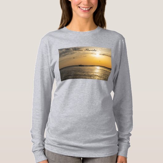 Destin Sunset And Helicopters Long Sleeve Tshirt (Voorkant)