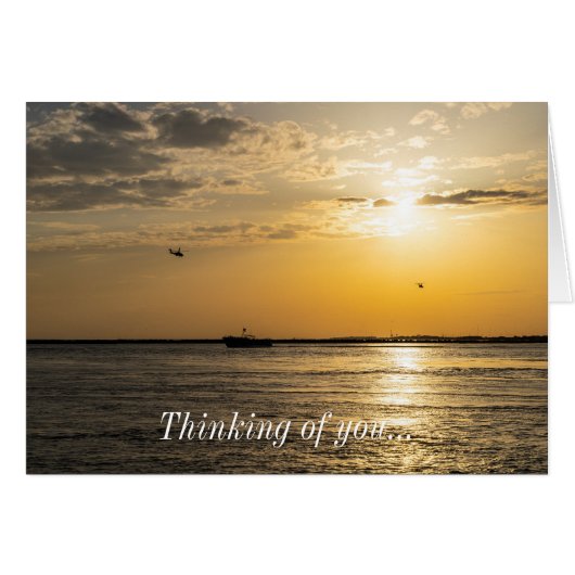 Destin Sunset And Helicopters Thinking of You Card (Voorkant Horizontaal)
