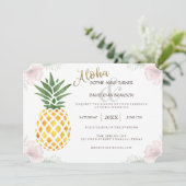 Destination Aloha Tropical Beach Wedding Invite Kaart (Staand voorkant)
