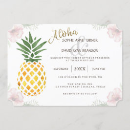 Destination Aloha Tropical Beach Wedding Invite Kaart